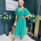 Molly Drop Waist Midi Dress Emerald