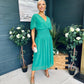 Molly Drop Waist Midi Dress Emerald