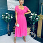 Orla Detailed Midi Dress Pink