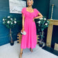Orla Detailed Midi Dress Pink