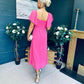 Orla Detailed Midi Dress Pink