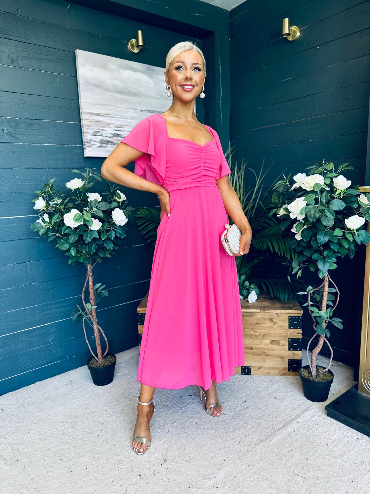 Orla Detailed Midi Dress Pink