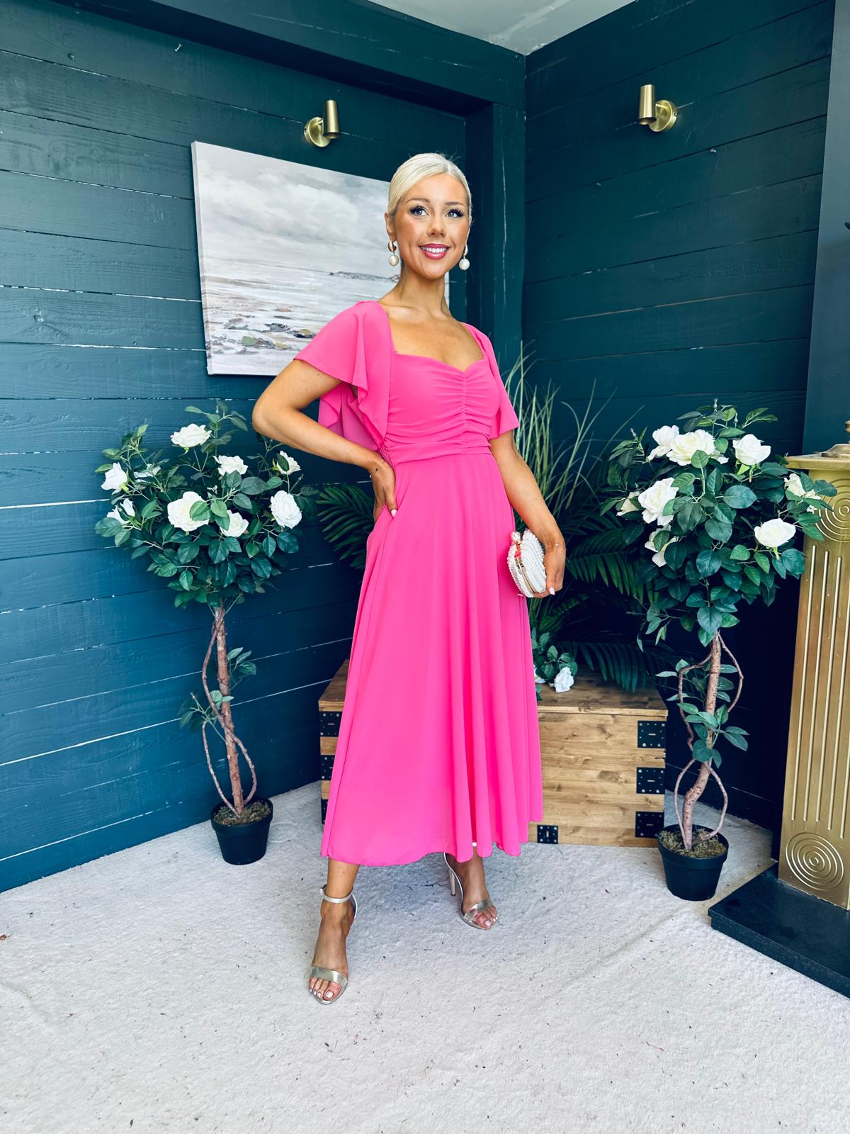 Orla Detailed Midi Dress Pink
