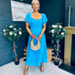 Orla Detailed Midi Dress Blue