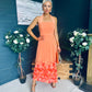 Clodagh Halterneck Midi Dress Floral Peach
