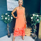 Clodagh Halterneck Midi Dress Floral Peach