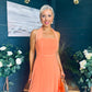 Clodagh Halterneck Midi Dress Floral Peach