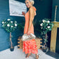 Clodagh Halterneck Midi Dress Floral Peach