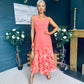 Clodagh Halterneck Midi Dress Floral Coral