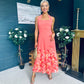 Clodagh Halterneck Midi Dress Floral Coral