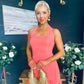 Clodagh Halterneck Midi Dress Floral Coral