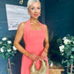 Clodagh Halterneck Midi Dress Floral Coral