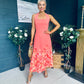 Clodagh Halterneck Midi Dress Floral Coral
