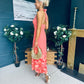 Clodagh Halterneck Midi Dress Floral Coral