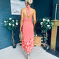 Clodagh Halterneck Midi Dress Floral Coral