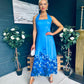 Clodagh Halterneck Midi Dress Floral Blue