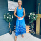 Clodagh Halterneck Midi Dress Floral Blue
