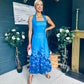Clodagh Halterneck Midi Dress Floral Blue