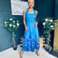 Clodagh Halterneck Midi Dress Floral Blue