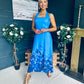 Clodagh Halterneck Midi Dress Floral Blue