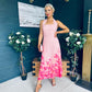 Clodagh Halterneck Midi Dress Floral Pink