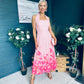 Clodagh Halterneck Midi Dress Floral Pink