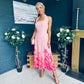 Clodagh Halterneck Midi Dress Floral Pink