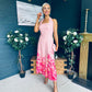 Clodagh Halterneck Midi Dress Floral Pink