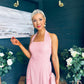 Clodagh Halterneck Midi Dress Floral Pink