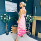 Clodagh Halterneck Midi Dress Floral Pink