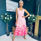 Clodagh Halterneck Midi Dress Floral Pink