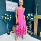 Clodagh Halterneck Midi Dress Floral Fuchsia