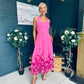 Clodagh Halterneck Midi Dress Floral Fuchsia