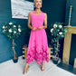 Clodagh Halterneck Midi Dress Floral Fuchsia