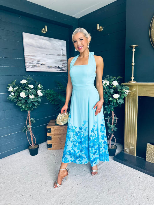 Clodagh Halterneck Midi Dress Floral Pastel