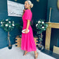 Molly Drop Waist Midi Dress Fuchsia