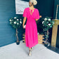 Molly Drop Waist Midi Dress Fuchsia