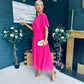 Molly Drop Waist Midi Dress Fuchsia