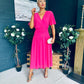 Molly Drop Waist Midi Dress Fuchsia