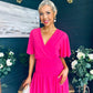 Molly Drop Waist Midi Dress Fuchsia