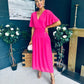 Molly Drop Waist Midi Dress Fuchsia