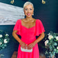 Orla Detailed Midi Dress Neon Pink