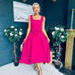 Hillary Bow Detail Occasion Dress Raspberry