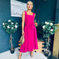 Hillary Bow Detail Occasion Dress Raspberry
