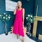 Hillary Bow Detail Occasion Dress Raspberry