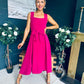 Hillary Bow Detail Occasion Dress Raspberry