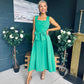 Hillary Bow Detail Occasion Dress Emerald