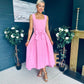 Hillary Bow Detail Occasion Dress Pink