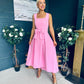 Hillary Bow Detail Occasion Dress Pink