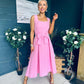 Hillary Bow Detail Occasion Dress Pink